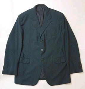 PRADA MILANO Striped Black Men Blazer,Coat Sz 54R a bit Fitted Virgin Wool A8100 - Picture 1 of 15