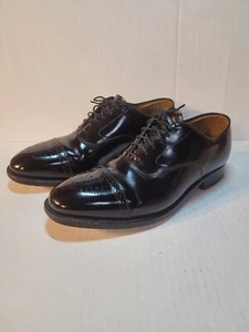 Men's Johnston And Murphy Shoes Size US 9 Black Leather Lace Up Cap Toe 2493410 - Picture 1 of 12
