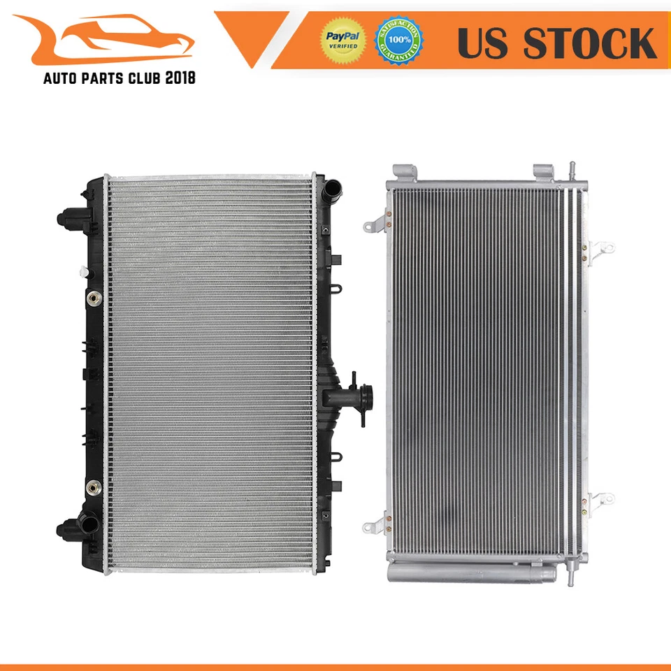 Radiator And AC Condenser Fits 2012 2013 2014 2015 Chevrolet Camaro Aluminum Foto 1 de 4