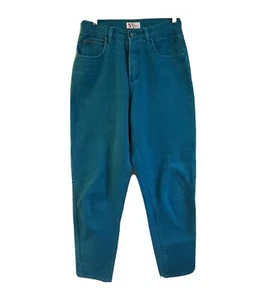 Vintage NY Jeans Super High Mom Jeans Size 6 Turqoise Tapered 100% Cotton - Picture 1 of 4