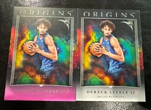 2023-24 Panini Origins Dereck Lively Pink Parallel /60 SP + Base RC Dallas Mavs - Picture 1 of 3