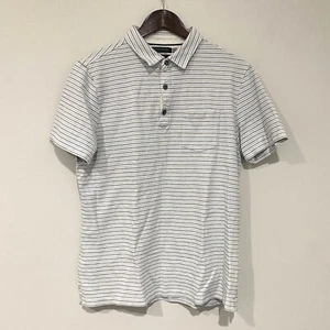 Polo BANANA REPUBLIC Para Hombre Grande Calce Estándar Azul Gris Blanco a Rayas EE10 - Imagen 1 de 5