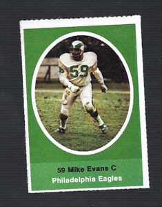 1972 Sunoco stamp Mike Evans (Philadelphia Eagles)