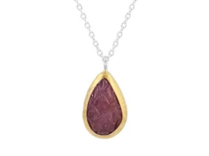 GURHAN Necklace Sterling Silver Layered with 24K Gold, Carved Ruby - Bild 1 von 1