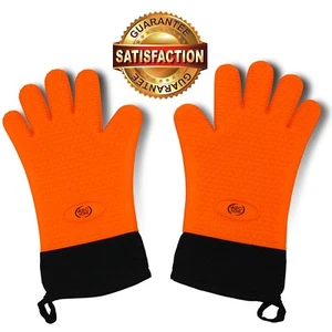 ValdoHome NEW BBQ Grilling Gloves, Heat Resistant Kitchen Silicone Oven Mitts - Picture 1 of 7