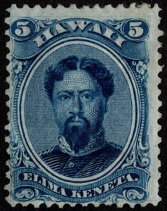 Hawaii - 1866 - 5 Cents Blue King Kamehameha V Portrait Issue #32 Mint VG - Fine - Picture 1 of 1