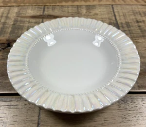 Raymond Waites "OCEANA" Rimmed White Iridescent Soup Bowls 8 3/4" Certified I'nl - Picture 1 of 8