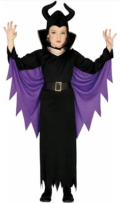 Fiestas Guirca Wicked Evil Dark Fairy Maleficent Girls Fancy Dress Age 5-6 - Image 1 of 4