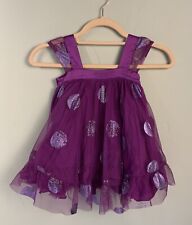 Baby Gap Girls Purple Polka Dot Pleated Tulle Party Dress Size 3T Layered