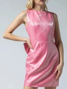 Lena Shimmery Satin Big Bow Back Party Dress Sz M ‘Marilyn Diamonds Best Friend’ - Picture 1 of 7