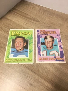 Pin-Ups de fútbol americano John Unitas y Bob Griese - Imagen 1 de 4