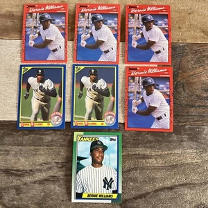Lote de 7 tarjetas de radiocontrol de novato Bernie Williams 1990 Donruss Topps & Score NY Yankees  - Imagen 1 de 2