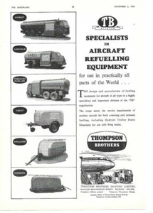 Old Aircraft Advertisment - Thompson Bros Aircraft Refuelling Eqp and Rotol 1954 - Foto 1 di 1
