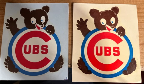 Vintage Original Chicago Cubs Mascot Sticker Lot Of 2 Size 4.5 X 4 Cover