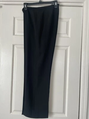 Pantalones de vestir originales Ellen Tracy negros delanteros planos, cremallera lateral talla 6 Foto 1 de 4