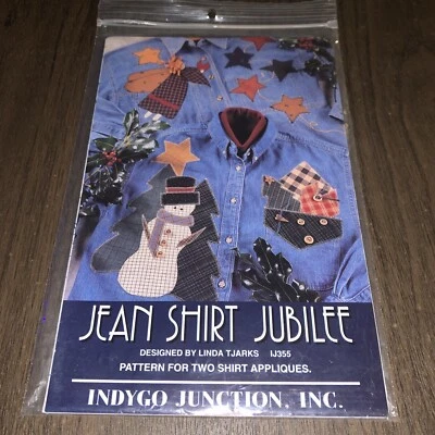 Indygo Junction Jean Shirt Jubilee Applique Pattern Angel Snowman - Image 1 of 3