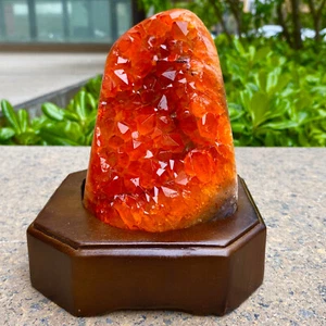 Geoda citrino natural 3,5 lb cuarzo racimo cristal catedrales espécimen curación - Imagen 1 de 17