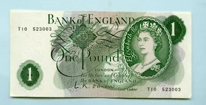 Banca d'Inghilterra banconota da 1 sterlina £ 1960 firma L K OBRIEN prefisso T10 - Foto 1 di 2