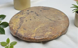 Antique Sand Stone Round Saffron Grinding Plate Original Old Hand Carved - Picture 1 of 5