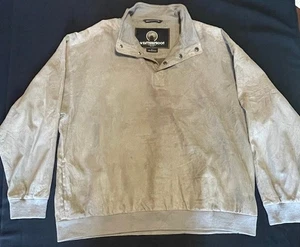 Vintage  Weatherproof Garment  Suede Pullover Tan Khaki Mens Pullover  XL - Picture 1 of 6