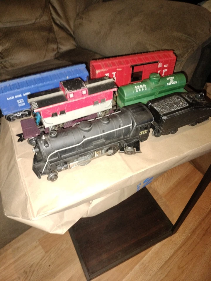 Locomotora de vapor Marx #999 escala O modelo de tren vintage con otros 6 vagones de tren  Foto 1 de 4