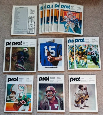 Lot of 15 (8 diff) Vintage NFL PRO! Magazines '71 - '74 - Mn Vikings versions Foto 1 de 4
