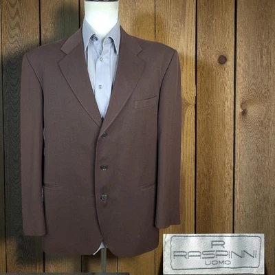 Chaqueta Blazer Raspini Uomo Para Hombre 44R Marrón 3 Botones VL Lana Foto 1 de 4