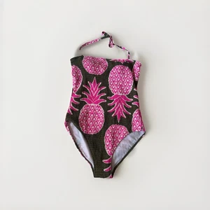 Boden Milos Smocked Bandeau Strapless Pineapple Pop One Piece Swimsuit Size 14 - Picture 1 of 5