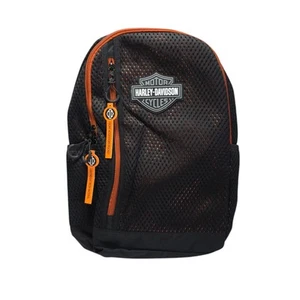 Harley-Davidson Rumble Backpack Black Bar & Shield Logo Mesh Polyester NWT - Picture 1 of 5