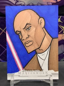 2024 Topps Star Wars Masterwork- Artist Jake Minor Sketch Card -Mace Windu - Picture 1 of 2
