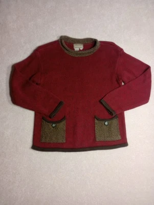 Vtg Royal Robins Cotton Patch Pockets Buttons Mock Neck Boxy Pullover Sweater M - Image 1 of 4