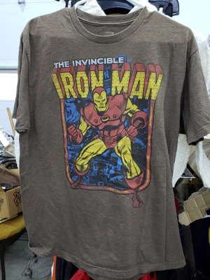 Mens Tshirt Marvel The Invincible IRON MAN Brown Graphic Tee LRG - Image 1 of 4