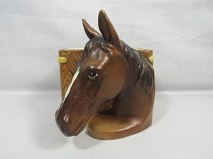 Vintage Brown Horse Head Planter Pen Holder 4611 Ceramic - Picture 1 of 7