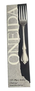 1992 Oneida Deluxe 5pc Place Settingt Chateau18/8 Stainless Vintage Boxed New - Picture 1 of 5