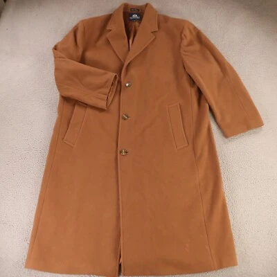 VTG Overcoat Mens XL Brown Brushed Flannel Wool Coat Stafford 48R - Image 1 of 4