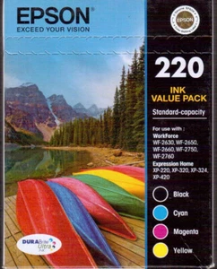 Epson 220 Ink Cartridges Value Pack CMY BK UNUSED best before 2023/12 - Picture 1 of 1