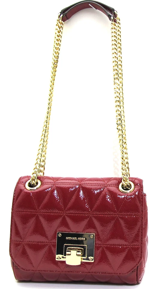 Michael Kors Vivianne SM Shoulder Flap Leather Cherry 348