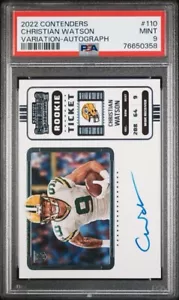 2022 CONTENDERS OPTIC VAR-AUTO #110 CHRISTIAN WATSON PSA 9 - Bild 1 von 2