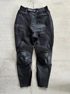 Vintage IXS Leather Pants 31 Mens Black Straight Leg Moto Biker Racing 46 Kadoya - Bild 1 von 6