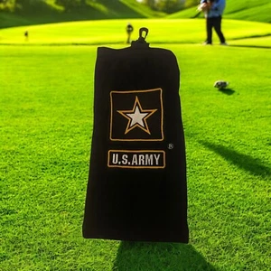 Toalla de golf negra bordada con logotipo militar del ejército de los Estados Unidos - - Imagen 1 de 4