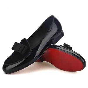 Merlutti Hochzeit schwarze Mokassinfliege Halbschuhe - Bild 1 von 4