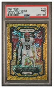 2023 Panini Prizm Emmanuel Forbes #399 RC FOTL Gold Shimmer /10 PSA 9 MINT - Bild 1 von 3