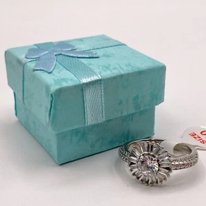 Bomb Party Ring RBP5486 Here Comes The Sun Diamond CZ Size 10 Rhodium Plating - Picture 1 of 5