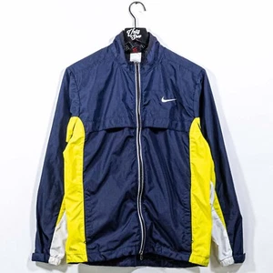 NIKE Swoosh Colorblock Windbreaker Zip Jacket Youth Medium VTG 90s Streetwear - Picture 1 of 10