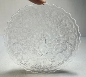 METROPOLITAN MUSEUM OF ART Pressed Glass PEACOCK Plate Trinket REPLACEMENT Dish - Picture 1 of 8