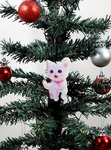 Cute Kitty Cat Christmas Ornament Pink Animals Holiday Tree Decor Xmas Gifts 2D - Picture 1 of 4