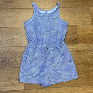 Athleta Girls Play More Romper, Blue Wave, Sleeveless Size XL (14), Summer - Picture 1 of 16