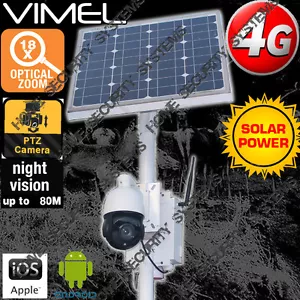 Farm Security Camera 4G Solar Home House PTZ 18XOptical Zoom GSM Live View 3G - Picture 1 of 6