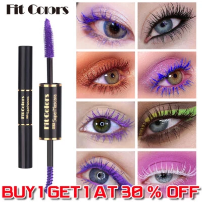 Dual Side 4D Silk Fiber Eyelash Mascara Waterproof 6 Color Fluffy Volume Mascara - image 1 of 4