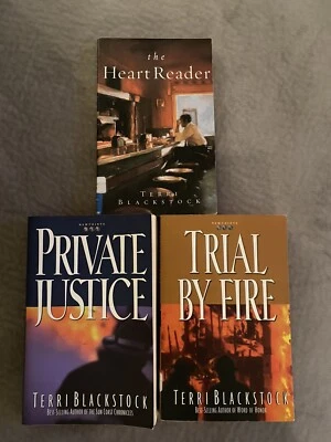 3 Terri Blackstock Books The Heart Reader, Private Justice, Trial By Fire - Image 1 of 2
